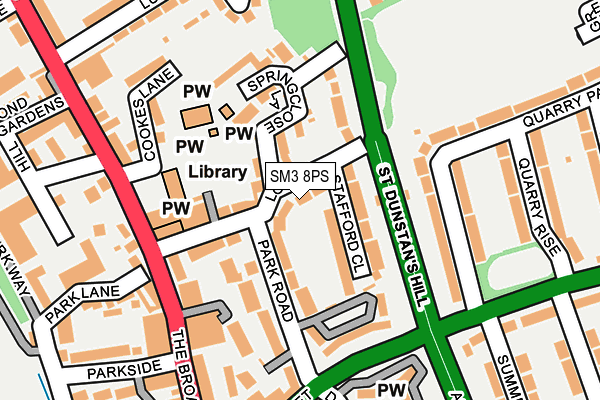 SM3 8PS map - OS OpenMap – Local (Ordnance Survey)