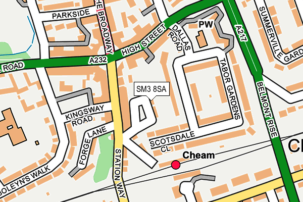 SM3 8SA map - OS OpenMap – Local (Ordnance Survey)
