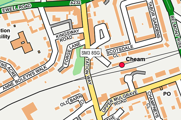 SM3 8SG map - OS OpenMap – Local (Ordnance Survey)