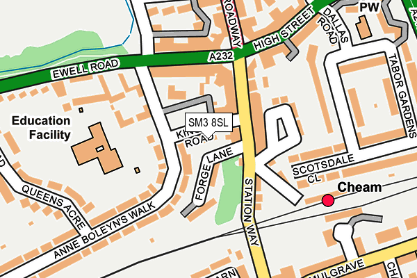 SM3 8SL map - OS OpenMap – Local (Ordnance Survey)