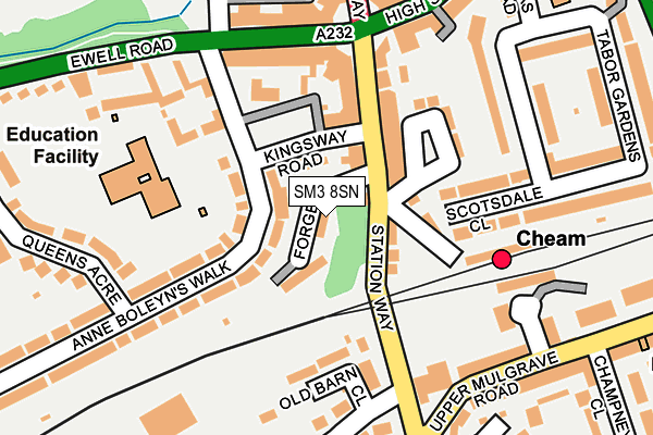 SM3 8SN map - OS OpenMap – Local (Ordnance Survey)