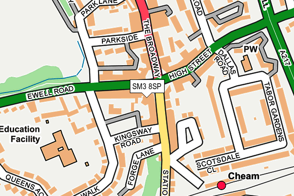 SM3 8SP map - OS OpenMap – Local (Ordnance Survey)