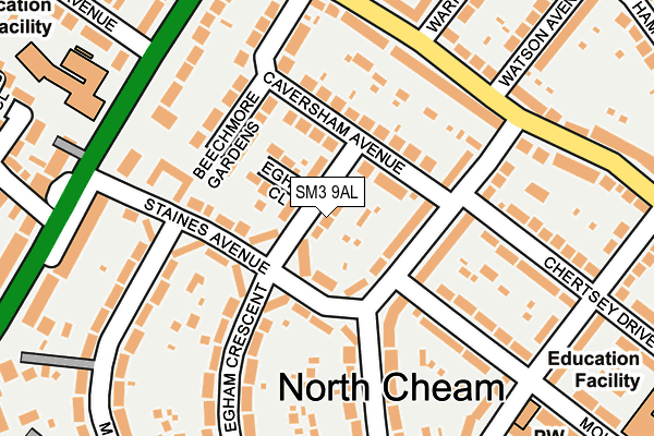 SM3 9AL map - OS OpenMap – Local (Ordnance Survey)