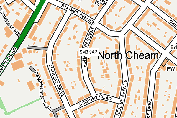 SM3 9AP map - OS OpenMap – Local (Ordnance Survey)