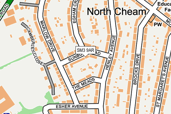 SM3 9AR map - OS OpenMap – Local (Ordnance Survey)