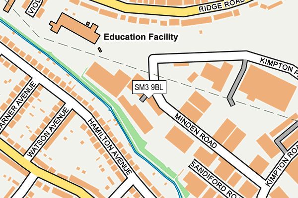 SM3 9BL map - OS OpenMap – Local (Ordnance Survey)