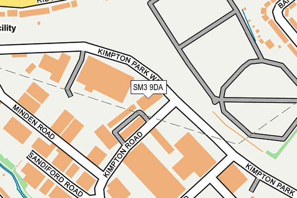 SM3 9DA map - OS OpenMap – Local (Ordnance Survey)
