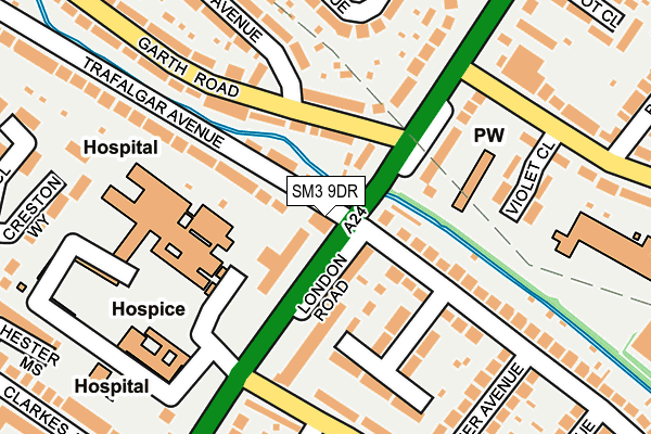 SM3 9DR map - OS OpenMap – Local (Ordnance Survey)