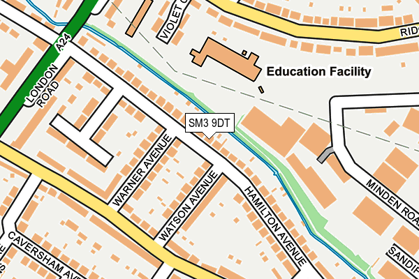 SM3 9DT map - OS OpenMap – Local (Ordnance Survey)