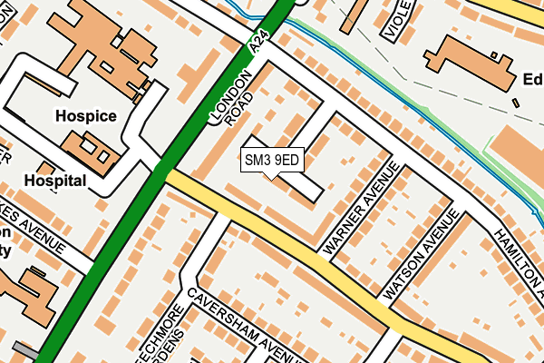 SM3 9ED map - OS OpenMap – Local (Ordnance Survey)