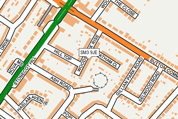 SM3 9JE map - OS OpenMap – Local (Ordnance Survey)