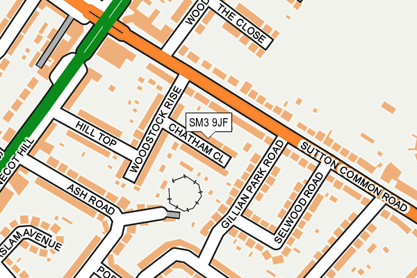SM3 9JF map - OS OpenMap – Local (Ordnance Survey)