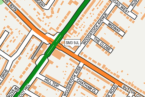 SM3 9JL map - OS OpenMap – Local (Ordnance Survey)