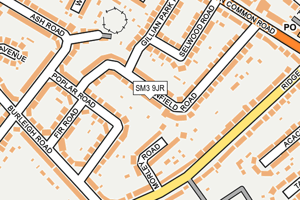 SM3 9JR map - OS OpenMap – Local (Ordnance Survey)