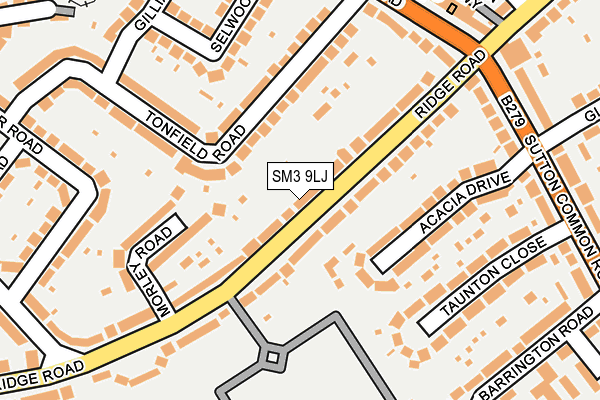 SM3 9LJ map - OS OpenMap – Local (Ordnance Survey)