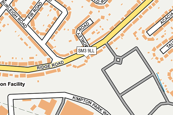 SM3 9LL map - OS OpenMap – Local (Ordnance Survey)