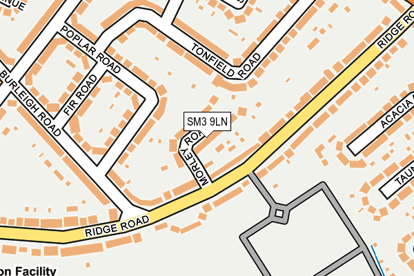 SM3 9LN map - OS OpenMap – Local (Ordnance Survey)