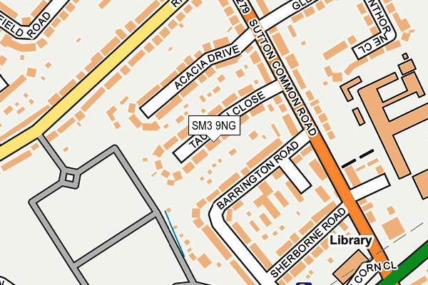 SM3 9NG map - OS OpenMap – Local (Ordnance Survey)