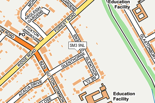 SM3 9NL map - OS OpenMap – Local (Ordnance Survey)