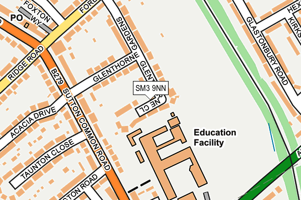 SM3 9NN map - OS OpenMap – Local (Ordnance Survey)