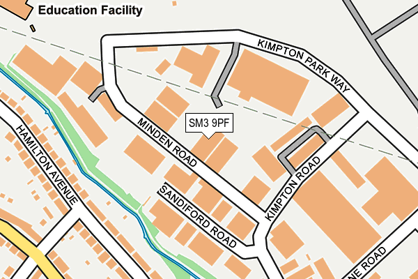 SM3 9PF map - OS OpenMap – Local (Ordnance Survey)