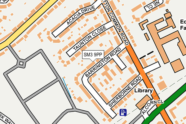 SM3 9PP map - OS OpenMap – Local (Ordnance Survey)