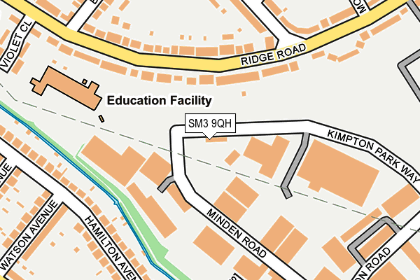 SM3 9QH map - OS OpenMap – Local (Ordnance Survey)