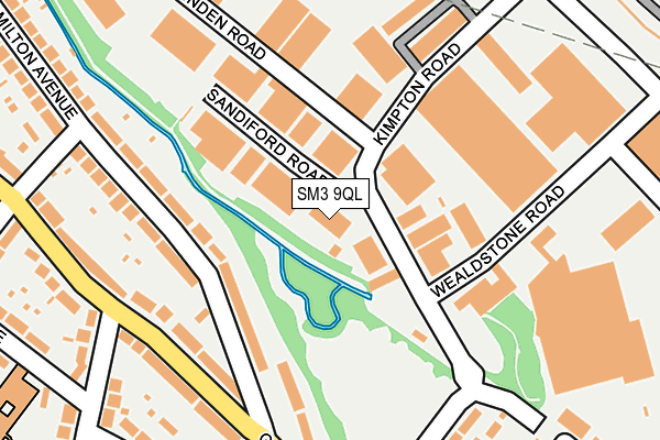 SM3 9QL map - OS OpenMap – Local (Ordnance Survey)