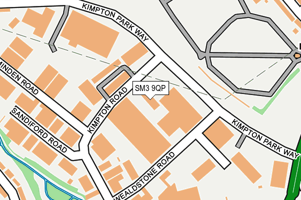 SM3 9QP map - OS OpenMap – Local (Ordnance Survey)