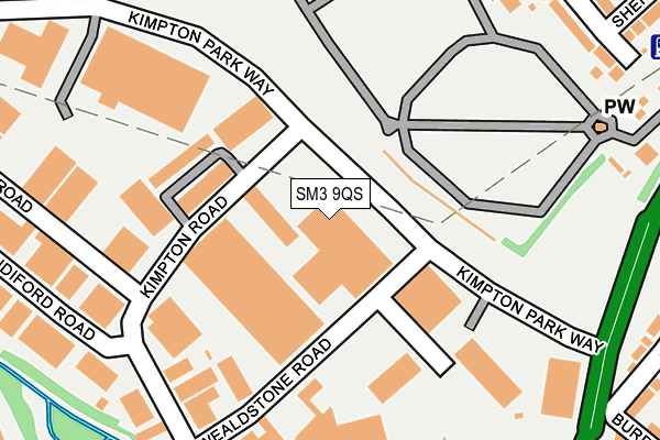 SM3 9QS map - OS OpenMap – Local (Ordnance Survey)