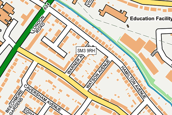 SM3 9RH map - OS OpenMap – Local (Ordnance Survey)