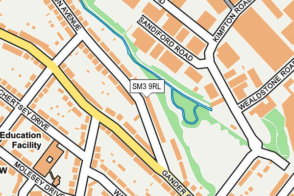 SM3 9RL map - OS OpenMap – Local (Ordnance Survey)