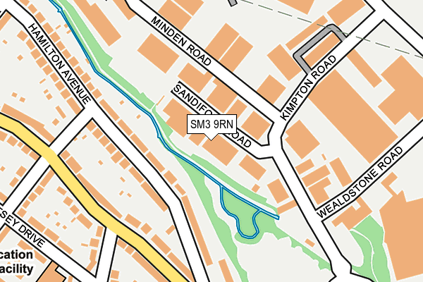 SM3 9RN map - OS OpenMap – Local (Ordnance Survey)