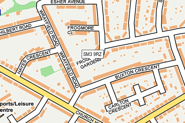 SM3 9RZ map - OS OpenMap – Local (Ordnance Survey)