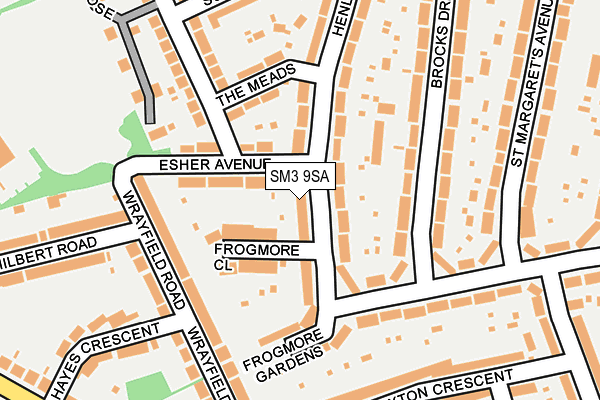 SM3 9SA map - OS OpenMap – Local (Ordnance Survey)