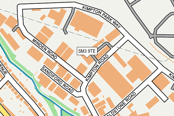 SM3 9TE map - OS OpenMap – Local (Ordnance Survey)