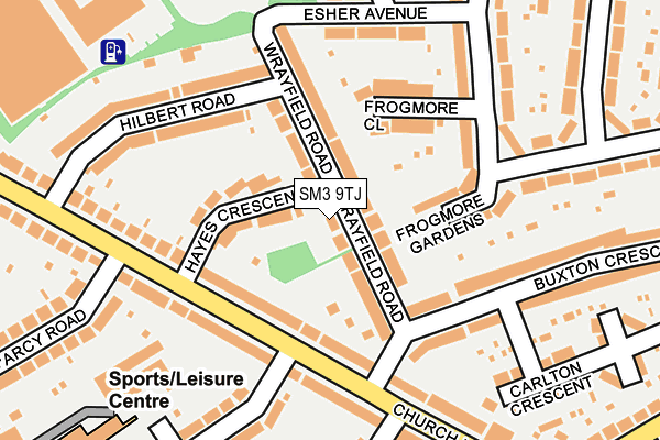 SM3 9TJ map - OS OpenMap – Local (Ordnance Survey)