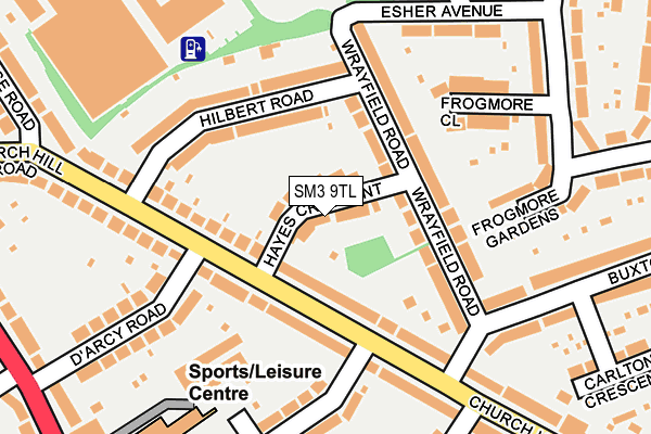 SM3 9TL map - OS OpenMap – Local (Ordnance Survey)