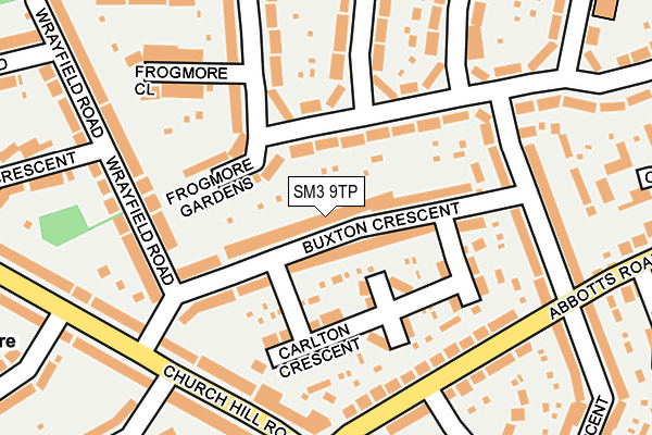 SM3 9TP map - OS OpenMap – Local (Ordnance Survey)
