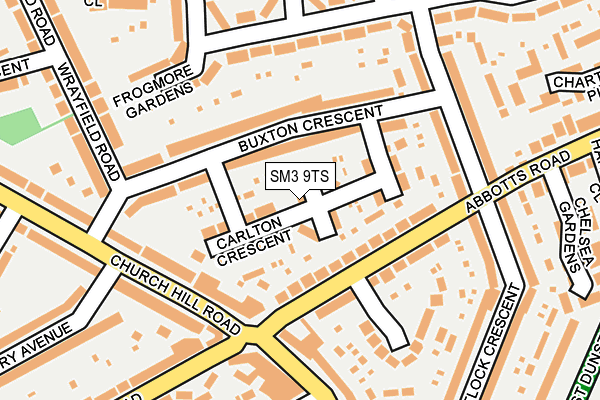 SM3 9TS map - OS OpenMap – Local (Ordnance Survey)