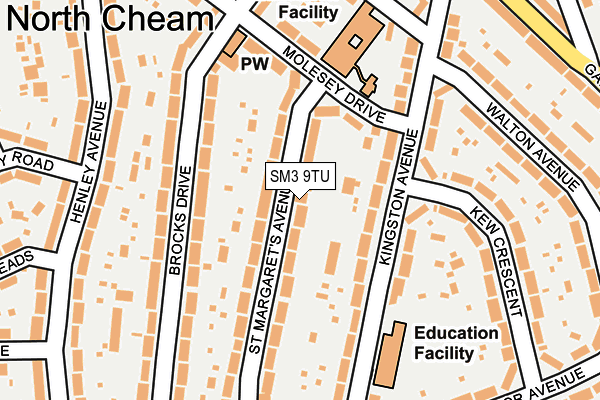 SM3 9TU map - OS OpenMap – Local (Ordnance Survey)