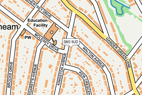 SM3 9UD map - OS OpenMap – Local (Ordnance Survey)