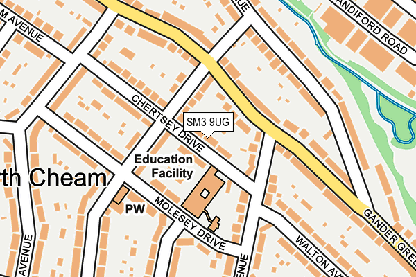 SM3 9UG map - OS OpenMap – Local (Ordnance Survey)