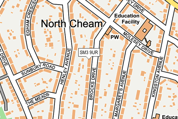 SM3 9UR map - OS OpenMap – Local (Ordnance Survey)