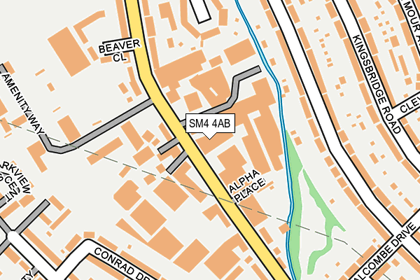 SM4 4AB map - OS OpenMap – Local (Ordnance Survey)