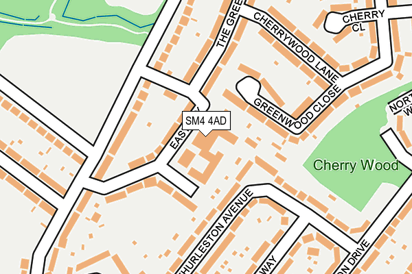 SM4 4AD map - OS OpenMap – Local (Ordnance Survey)