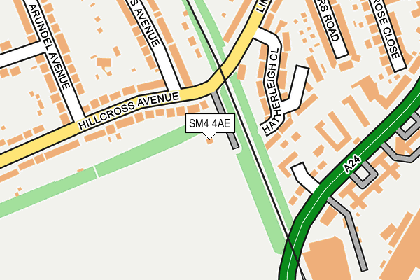 SM4 4AE map - OS OpenMap – Local (Ordnance Survey)