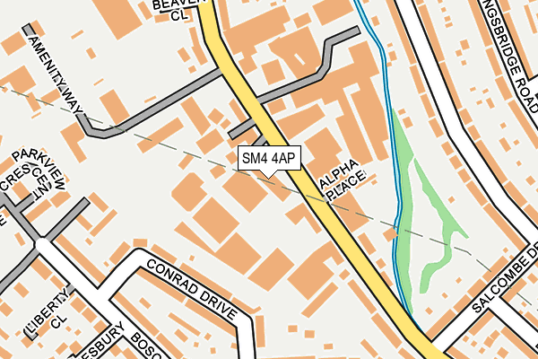 SM4 4AP map - OS OpenMap – Local (Ordnance Survey)