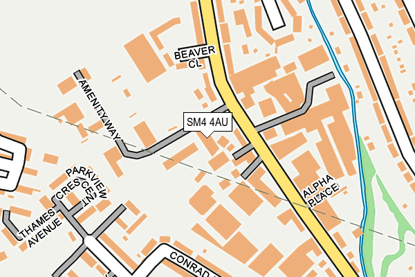 SM4 4AU map - OS OpenMap – Local (Ordnance Survey)