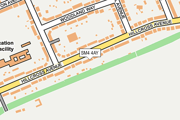 SM4 4AY map - OS OpenMap – Local (Ordnance Survey)